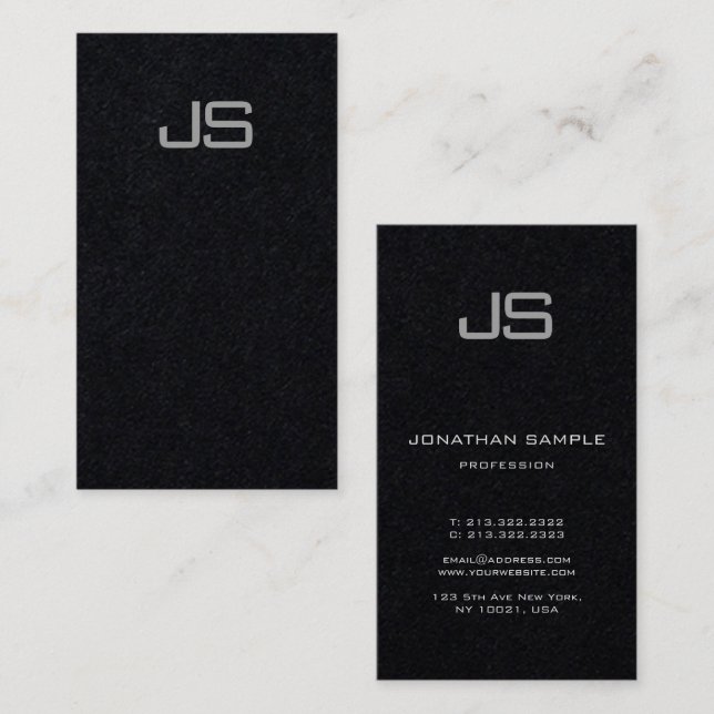 Anpassningsbar Aesthetic Monogram Template Modern Visitkort (Fram/baksida)