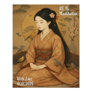 Anpassningsbar Aesthetic Zen Meditation Mindful Ar Fototryck