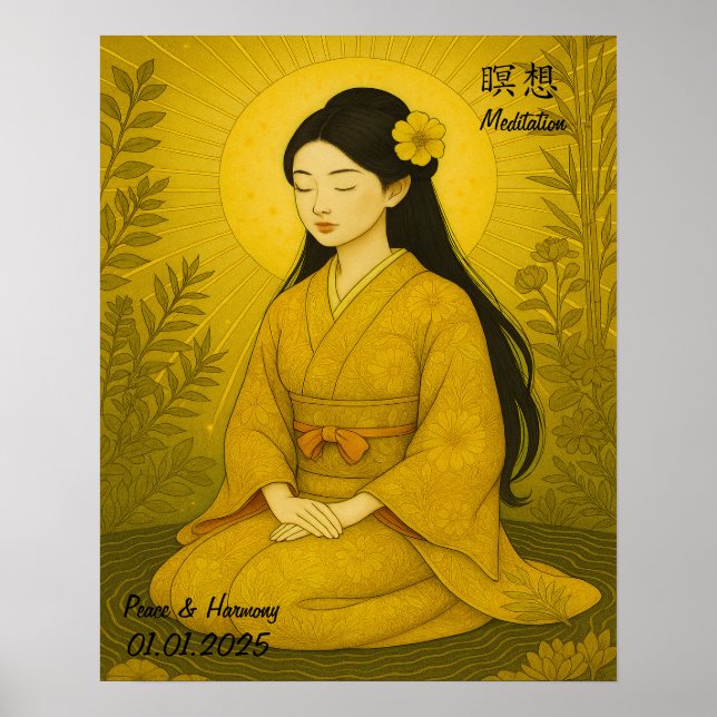 Anpassningsbar Aesthetic Zen Meditation Mindful Ga Poster (Framsidan)