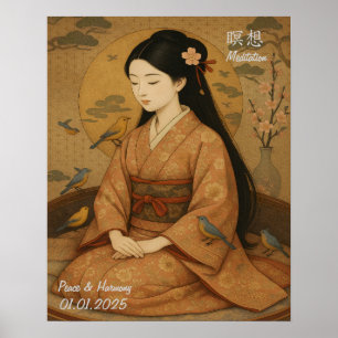 Anpassningsbar Aesthetic Zen Meditation Mindful Ga Poster