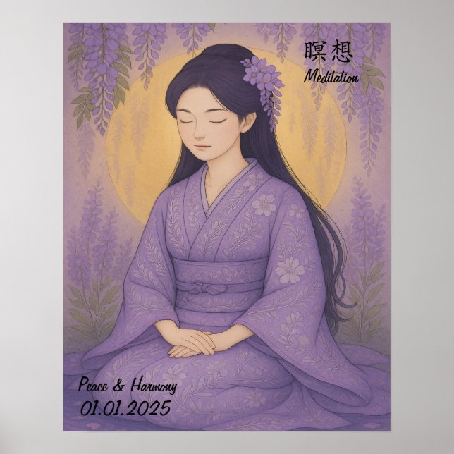 Anpassningsbar Aesthetic Zen Meditation Mindful Ga Poster (Framsidan)