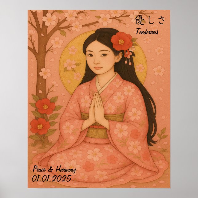 Anpassningsbar Aesthetic Zen Meditation Mindful Ga Poster (Framsidan)