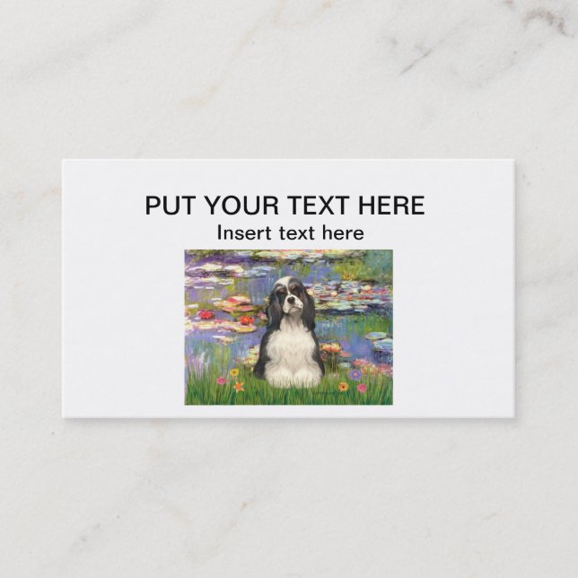 Anpassningsbar Affärskort med Cocker (BW) - Lilies Visitkort (Framsida)