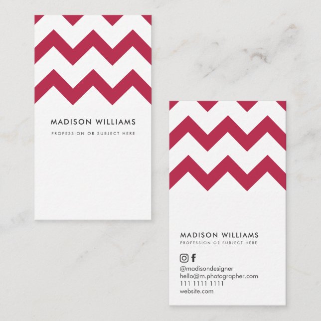 Anpassningsbar Affärskort Minimal Zigzag-Snyggt Visitkort (Fram/baksida)
