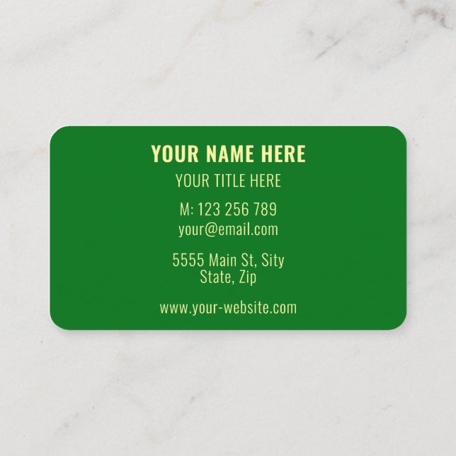 Anpassningsbar Affärskort Namn Text Info Färg-teck Visitkort (Baksida)