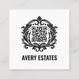 Anpassningsbar Affärskort på korgens kvadrat | QR- Fyrkantigt Visitkort