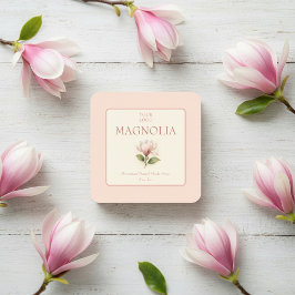Anpassningsbar - affärsmärkning för Magnolia Handm Fyrkantigt Klistermärke
