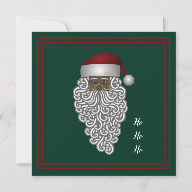 Anpassningsbar African American Black Santa Julkort (Framsida)