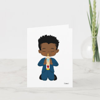 Anpassningsbar African-American Boy Heliga Communi Kort