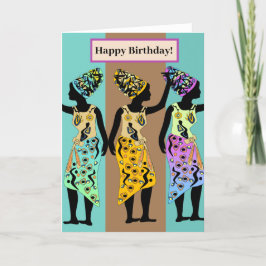 Anpassningsbar Afro African Nubian Art Birthday Ca Tack Kort