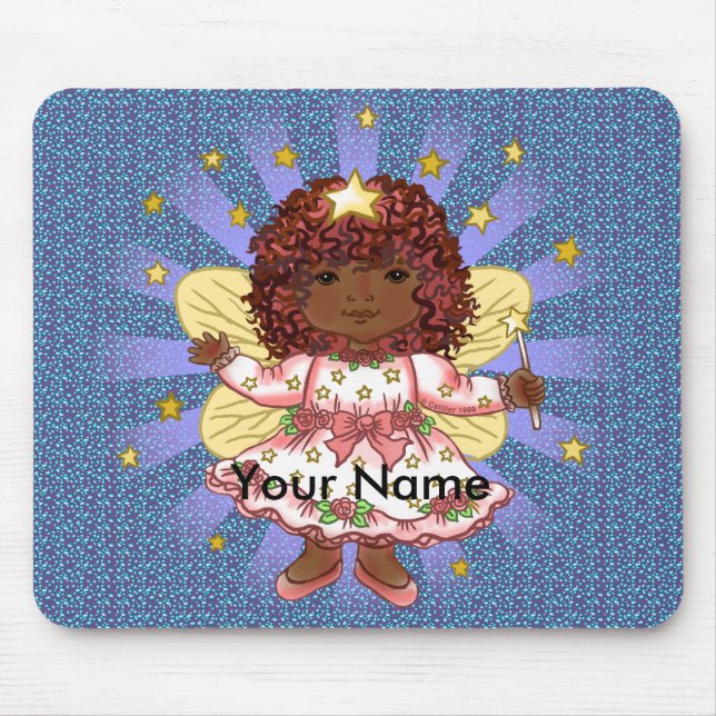 Anpassningsbar Afro Girl Fairy Musmatta (Framsidan)