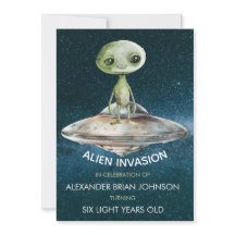 Anpassningsbar Age Alien Invasion Rymden Birthday