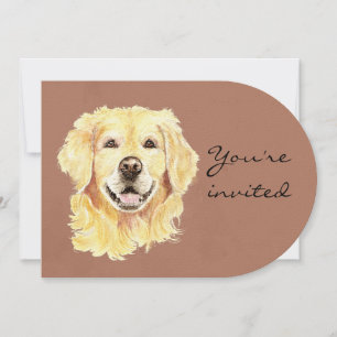 Anpassningsbar Age Birthday Golden Retriever Hund  Inbjudningar