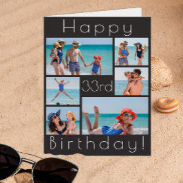 Anpassningsbar Age Birthday Photo Collage Card - L Kort