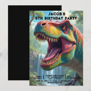 Anpassningsbar Age Dinosaur Födelsedagsfest inbjud Inbjudningar