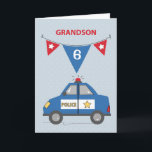 Anpassningsbar Age Grandson 6e Birthday Blue Polic Kort<br><div class="desc">Anpassa omslaget på det här roligten så att det passar din barnsons ålder som firar en födelsedag mycket snart. Ja,  du kan ändra de sex till vilken ålder du vill. Vänta lite och anpassa det här nu och beställ redan en kopia!</div>