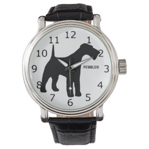 ANPASSNINGSBAR Airedale Terrier Hund Silhouette Armbandsur