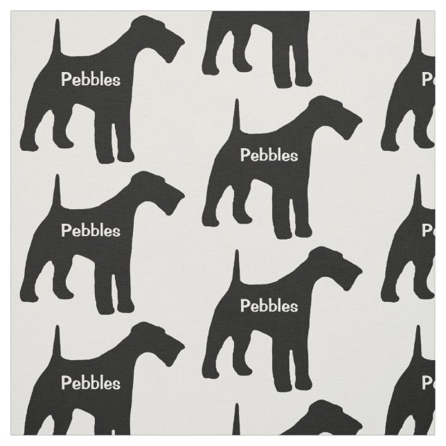 Anpassningsbar Airedale Terrier Hund Silhouette Fa Tyg (Provkarta)