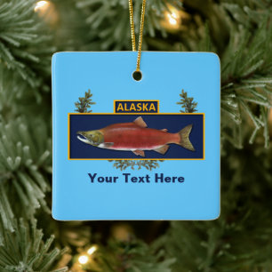 Anpassningsbar Alaska Combat Fisherman Badge Julgransprydnad Keramik