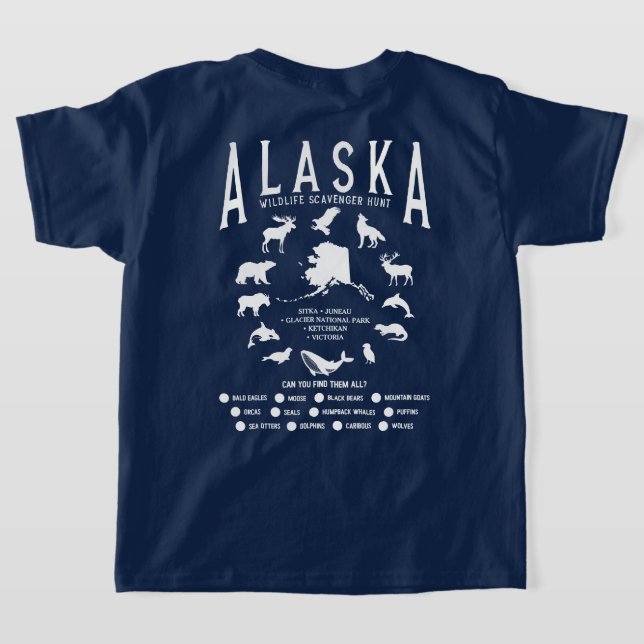 Anpassningsbar Alaska Family Cruise Wildlife Spott T Shirt (Laydown Baksida)