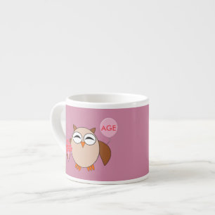 Anpassningsbar Ålder Födelsedag Uggla Espresso Mug Espressomugg