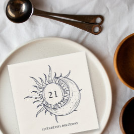 Anpassningsbar Ålder Mystic Celestial Måne Birthda Pappersservett