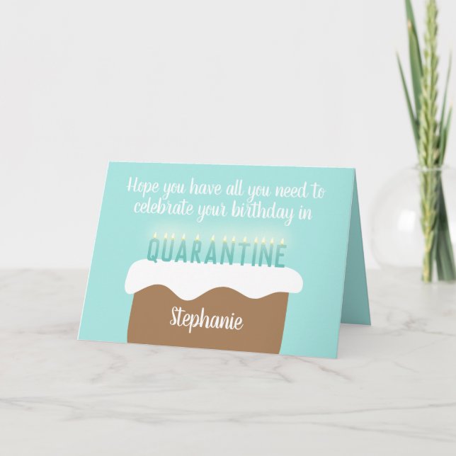 Anpassningsbar Åldersljus| Karantän födelsedag Kort (Framsida)