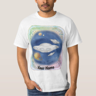 Anpassningsbar Alien Grått Spaceship T- Shirt T