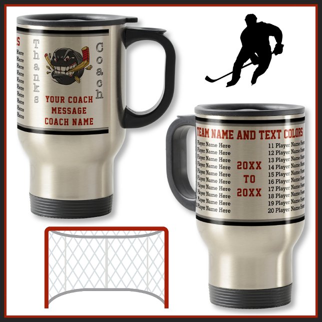 Anpassningsbar All Players Namn-gåvor för Hockey C Resemugg (Hockey Coach Gifts Ideas. Personalized, Hockey Mugs. All Player's Names, Team, Years, Coach Name.)