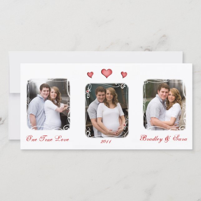 Anpassningsbar Alla hjärtans dag Kärlek-fotokort Julkort (Framsida)