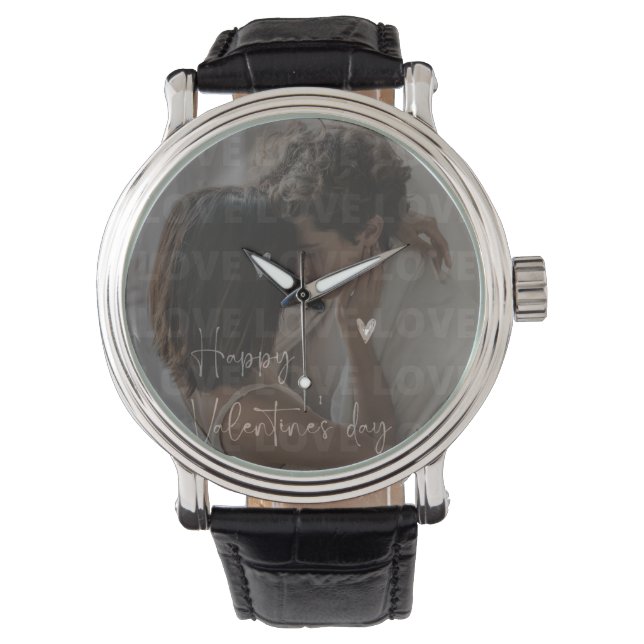 Anpassningsbar Alla hjärtans dag Romantiskt par Fo Armbandsur (Framsida)