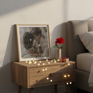 Anpassningsbar Alla hjärtans dag Romantiskt par Fo Fototryck
