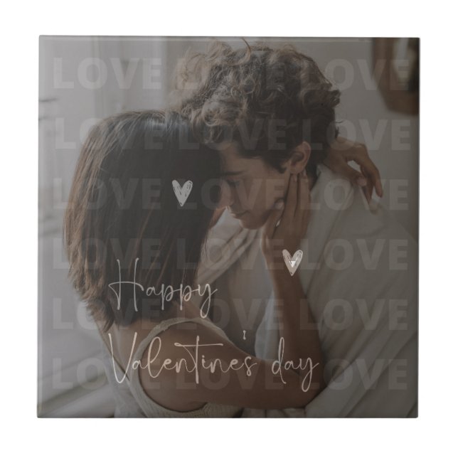 Anpassningsbar Alla hjärtans dag Romantiskt par Fo Kakelplatta (Framsidan)