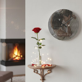 Anpassningsbar Alla hjärtans dag Romantiskt par Fo Rund Klocka