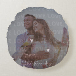 Anpassningsbar Alla hjärtans dag Romantiskt par Fo Rund Kudde