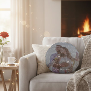Anpassningsbar Alla hjärtans dag Romantiskt par Fo Rund Kudde