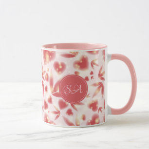 Anpassningsbar Alla hjärtans dag Rosa Hearts Shiny Mugg