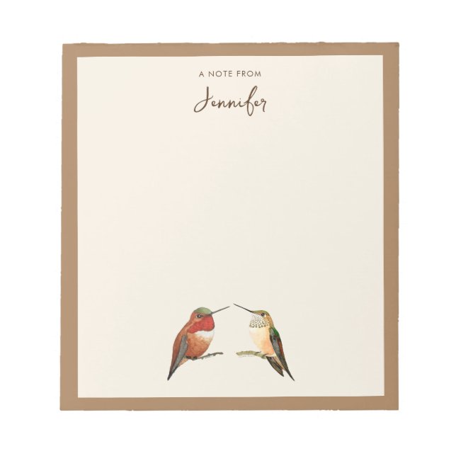 Anpassningsbar Allens Hummingbird-Anteckningsblock Anteckningsblock (Framsida)