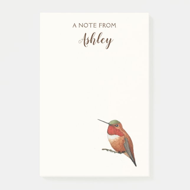 Anpassningsbar Allens Hummingbird Notes Post-it Block (Framsida)