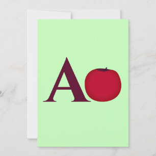 Anpassningsbar Alphabet Brev A Apple Inbjudningar