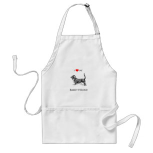 Anpassningsbar älskar jag min Bassethundhund Förkläde