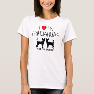 Anpassningsbar älskar jag min två Chihuahuas T Shirt
