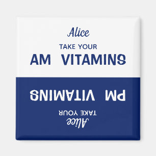 Anpassningsbar AM/PM Påminnelse av vitamin Pill M Magnet
