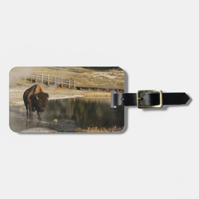 Anpassningsbar American Bison Yellowstone Wildlife Bagagebricka (Horisontell Framsida)