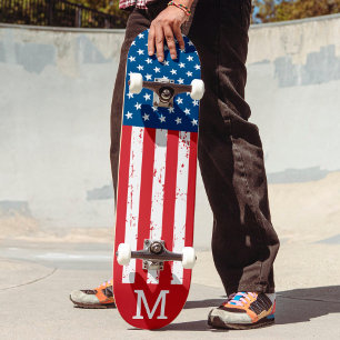 Anpassningsbar American Flagga Patriotic Personlig Mini Skateboard Bräda 18,5 Cm