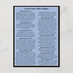 Anpassningsbar amerikansk Bill of Rights/1:a 10 ti Vykort