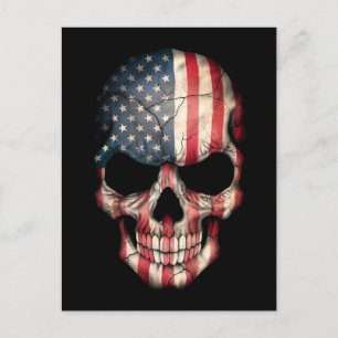 Anpassningsbar amerikansk flagga skalle vykort