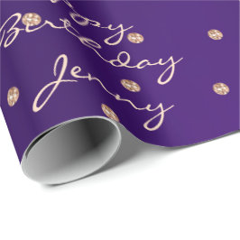 Anpassningsbar Ametyst Lila Ro Guld Crystal Swarov Presentpapper
