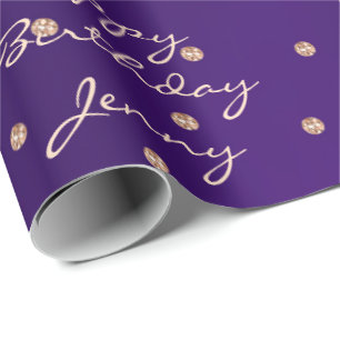 Anpassningsbar Ametyst Lila Ro Guld Crystal Swarov Presentpapper