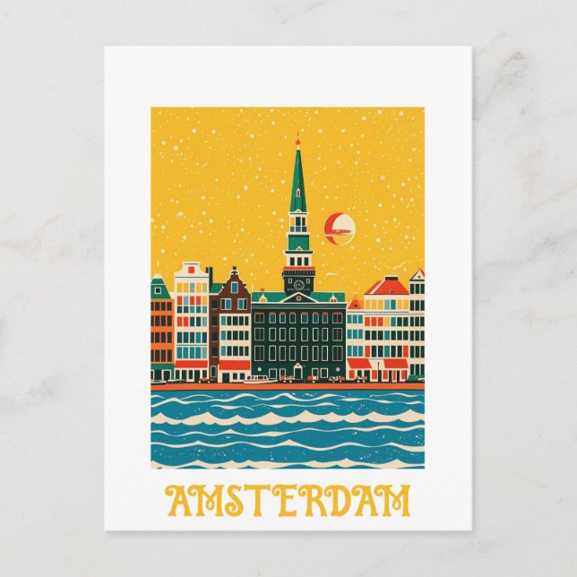 Anpassningsbar Amsterdam Nederländerna Vykort (Framsida)